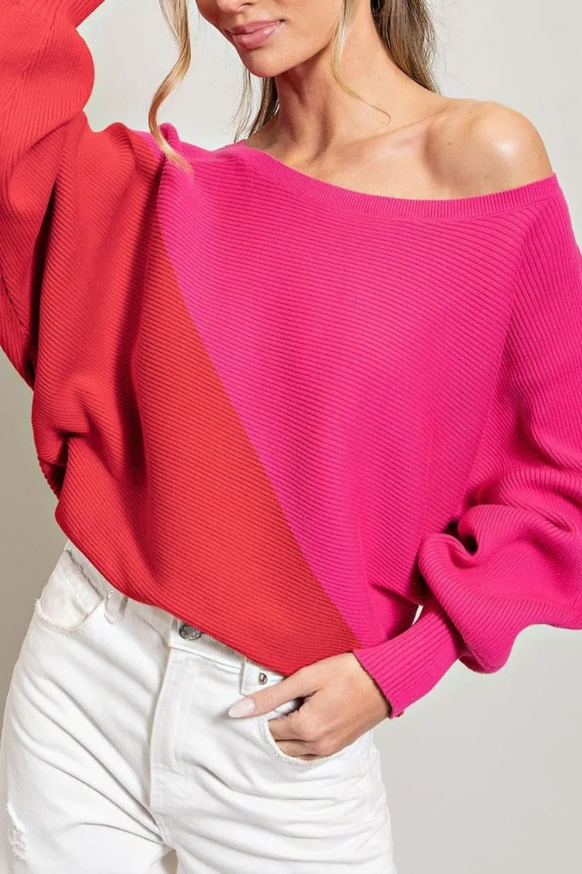 Two Tone Sweater Top